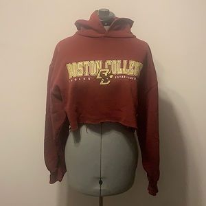 Boston College cropped raw-edge cute Hoodie